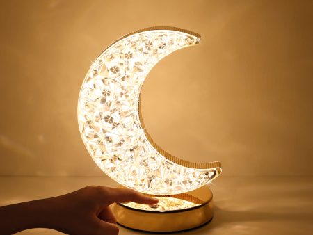 Moon Table Lamp, LED Creative Crystal Lamp , Night Light Dimming Bedside Light with USB Charging, 3 colors Touch Bedside Night Light Online Hot Sale