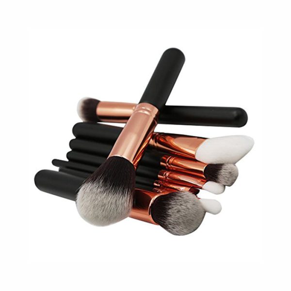 8 Pieces Professional Makeup Brushes, Blusher, Eye Shadow Brushes Set with Zipper Bag - Black Sale