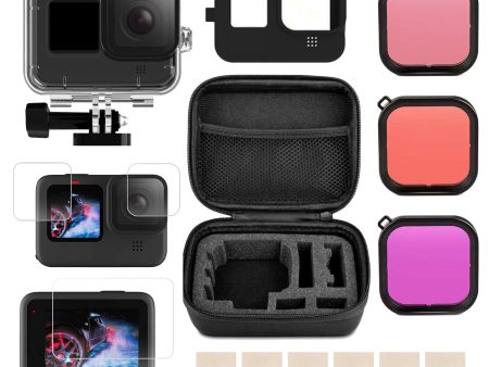 21-In-1 Kit Compatible For GoPro Hero 10,Hero 9 Action Camera Accessories With Carry Case Black Online now