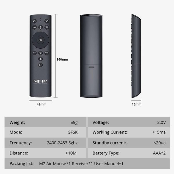 MINIX NEO M2 2.4G Motion Sensing Smart Remote Wireless Air Mouse with Voice Six-Axis Gyroscope Remot for MINIX Smart TV Box,PCâ€¦ Sale