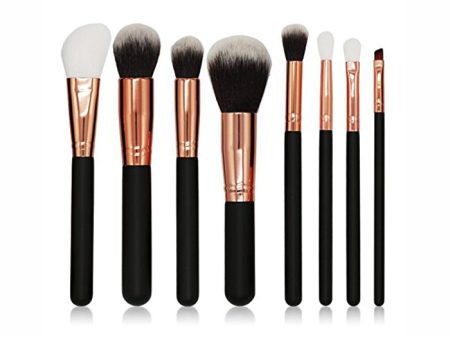 8 Pieces Professional Makeup Brushes, Blusher, Eye Shadow Brushes Set with Zipper Bag - Black Sale